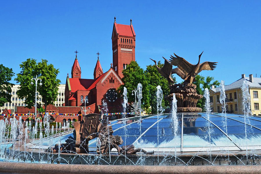 میدان استقلال در شهر مینسک کشور بلاروس